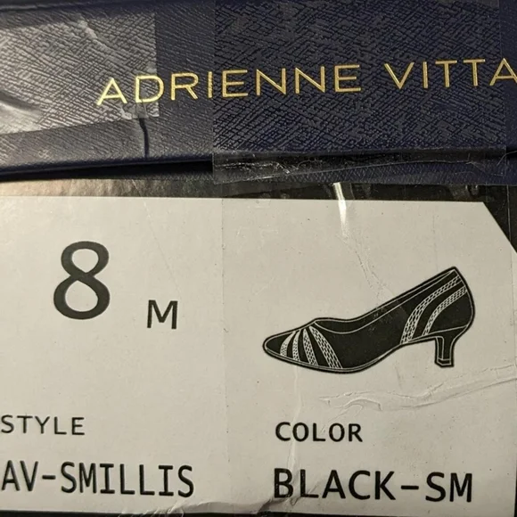 Adrienne Vittadini Women's Black Leather Mesh Pointed-Toe Heels - Picture 7 of 7